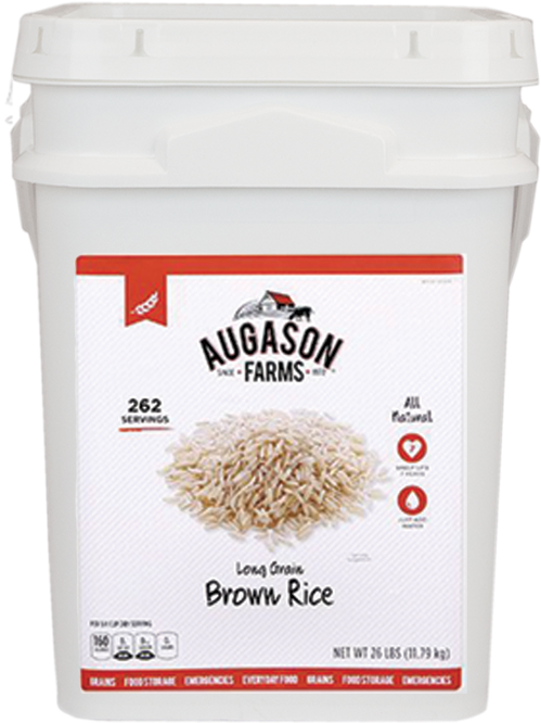 Augason Farms® Brown Rice Bucket - Z Natural Foods Brown Rice Protein Powder - Organic (543x717), Png Download