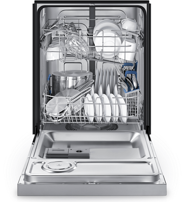 Samsung Rotary Dishwashers - Samsung 24" Built-in Dishwasher - White (720x752), Png Download