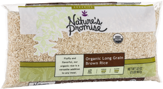 Nature's Promise Organic Long Grain Brown Rice - 32 (600x600), Png Download