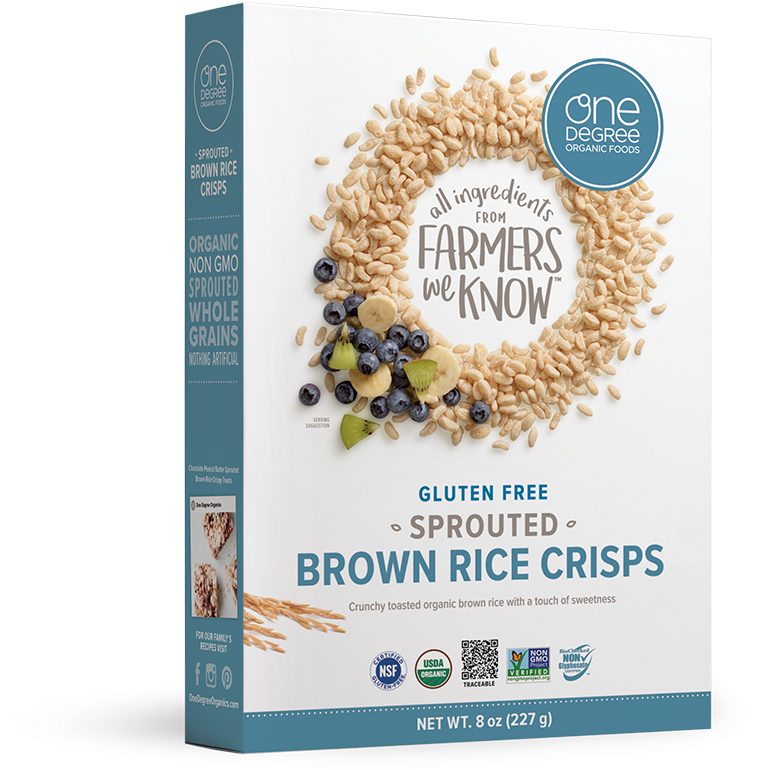 Sprouted Brown Rice Crisps - One Degree Organic Foods Sprouted Brown Rice Crisps (760x776), Png Download