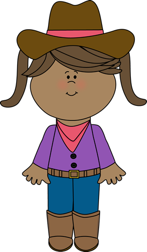 Cowgirl With Pigtails - Horse Riding Clipart (291x500), Png Download