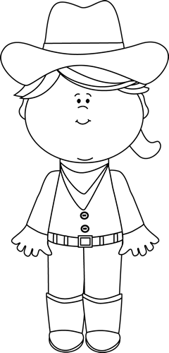 Western Clip Art Black And White - Farmer (240x500), Png Download