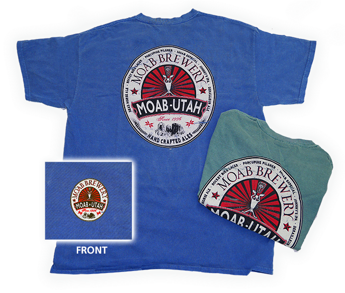 Moab Brewery Distressed Tee $18 - Moab Tshirt (700x589), Png Download