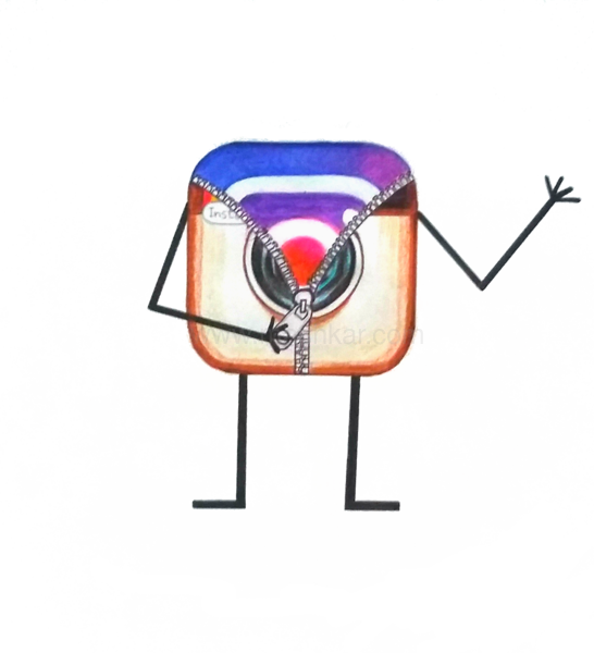 Instagram Logo Getting Into Its New Look Canvas Print - Drawing (546x600), Png Download