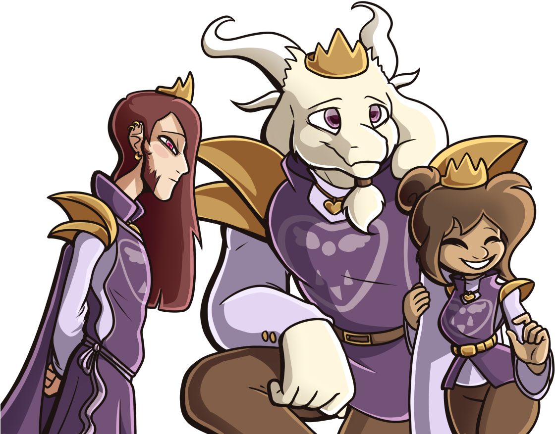 Undertale Cartoon Mammal Fictional Character Purple - Queen Chara And King Asriel (1280x905), Png Download