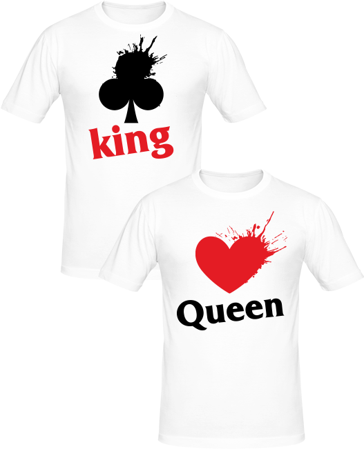 T Shirt Couple King And Queen Labasni - T Shirt Queen King (649x700), Png Download