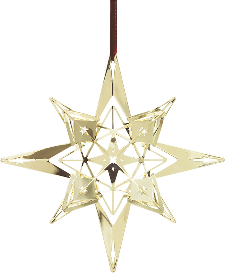 Christmas Decorations - Starhanger 13 Cm, Goldplated (1200x1200), Png Download
