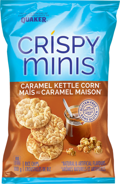 Quaker Crispy Minis Chips Caramel Kettle Corn 10 Bags - Crispy Minis (419x640), Png Download