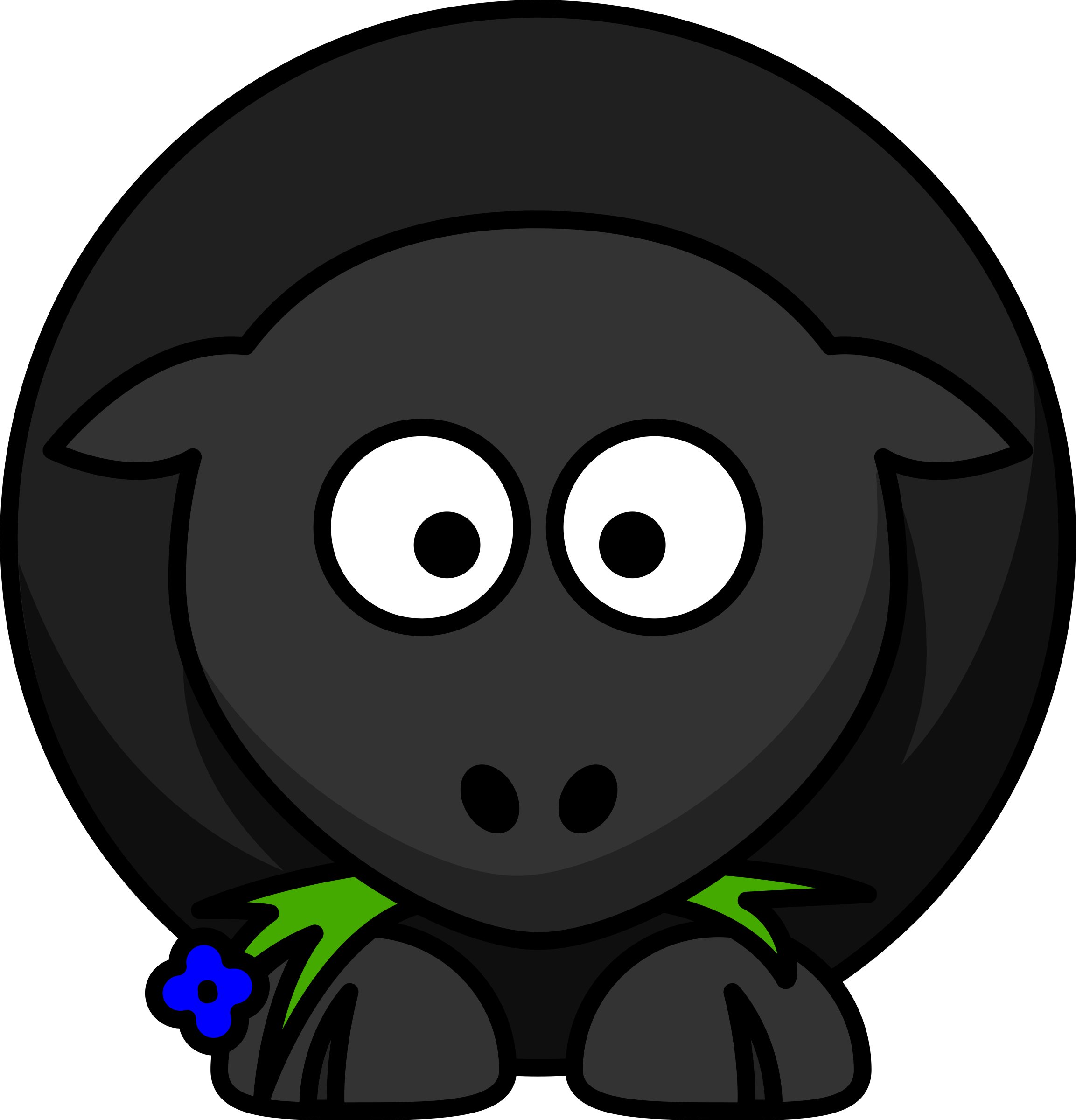Sheep Drawing Cartoon Clip Art - Black Sheep Cartoon (2306x2400), Png Download