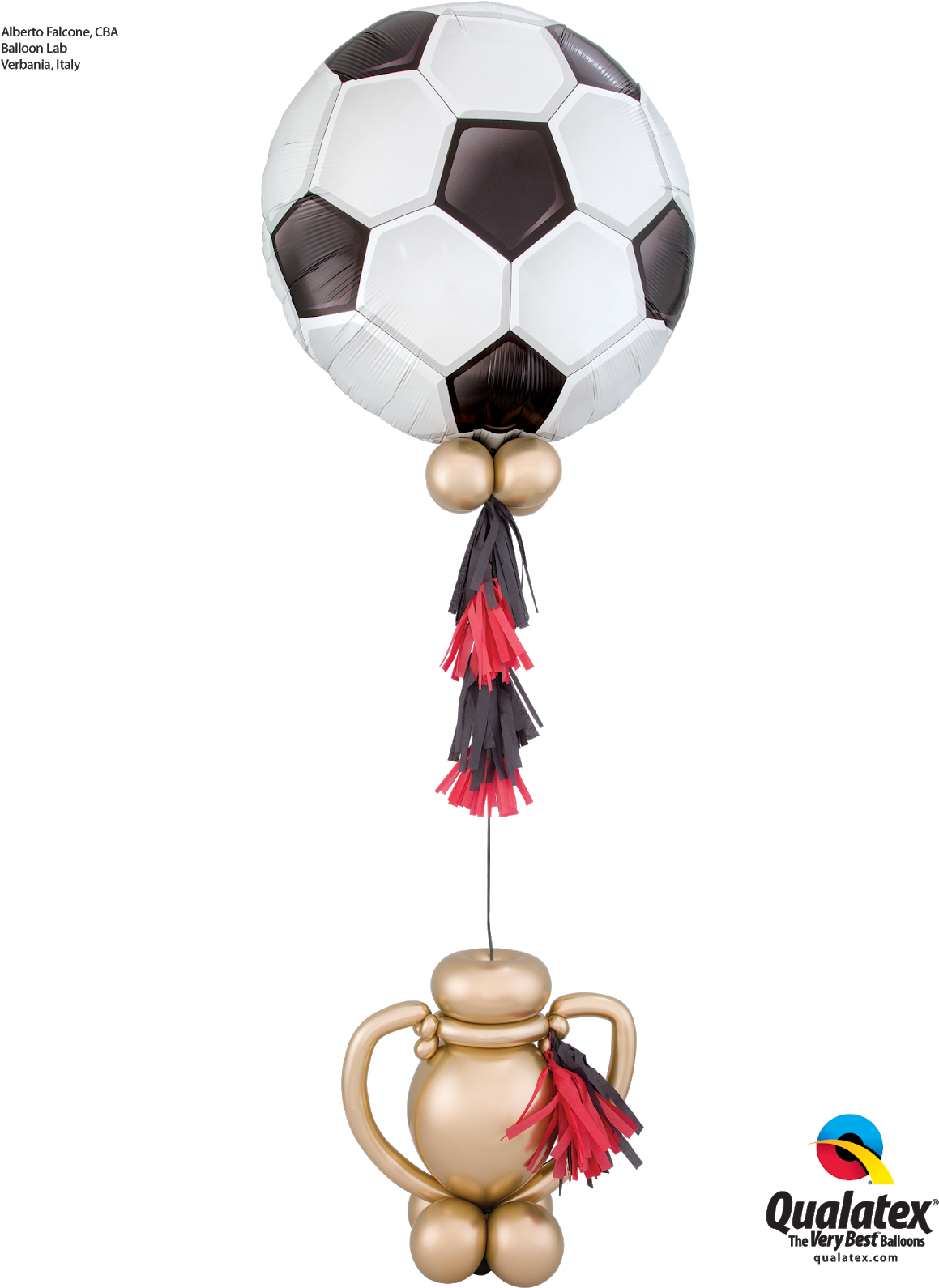 Chrome Gold Football Trophy - 15cm Qualatex Quick Link Balloons Assorted Colours (1200x1600), Png Download