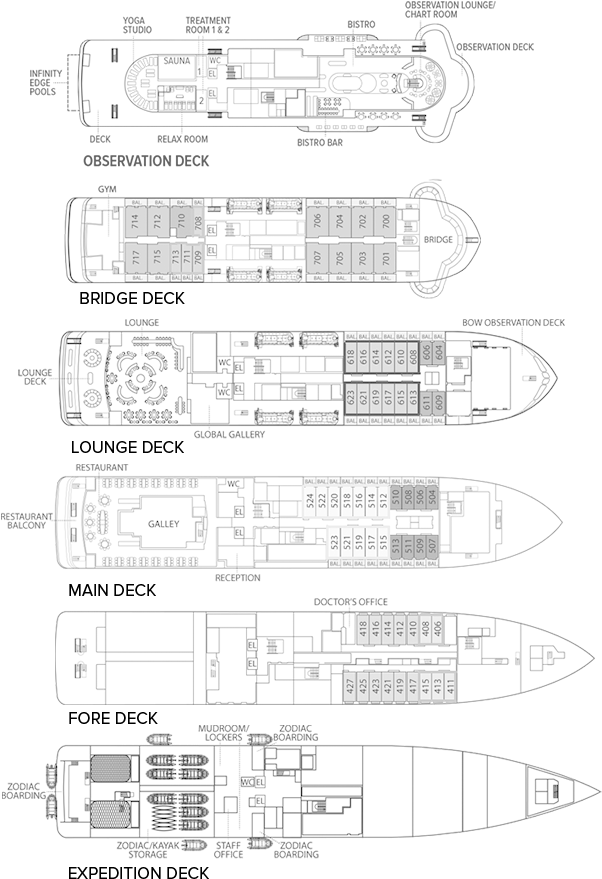 National Geographic Endurance Deck Plan - Deck (620x906), Png Download