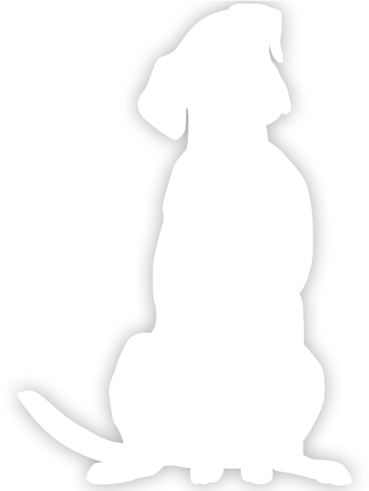 White Dog Silhouette At Getdrawings - White Silhouette Of A Dog (768x703), Png Download
