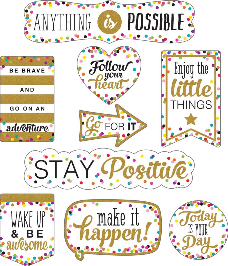 Clingy Thingies Confetti Positive Sayings Accents - Teacher Created Resources Clingy Thingies Confetti (900x900), Png Download