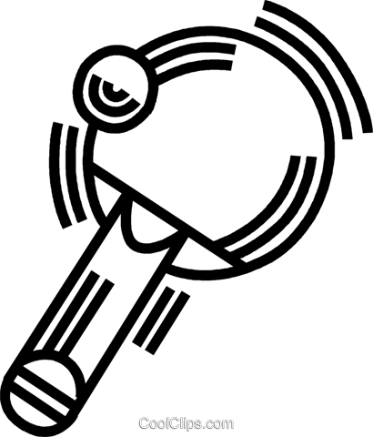 Ping Pong Paddle Royalty Free Vector Clip Art Illustration - Line Art (410x480), Png Download