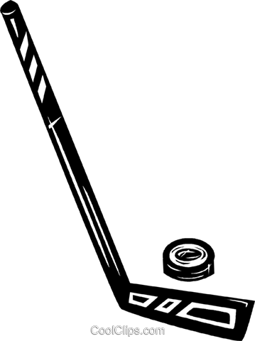 Hockey Stick & Puck Royalty Free Vector Clip Art Illustration - Как Нарисовать Клюшку И Шайбу (359x480), Png Download