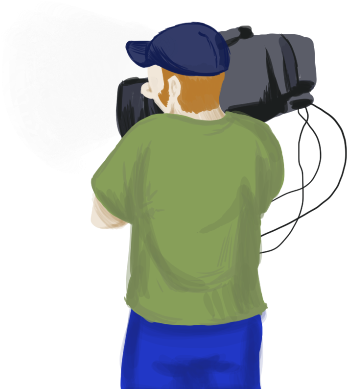 Cameraman - Cartoon Camera Guy Png (805x799), Png Download