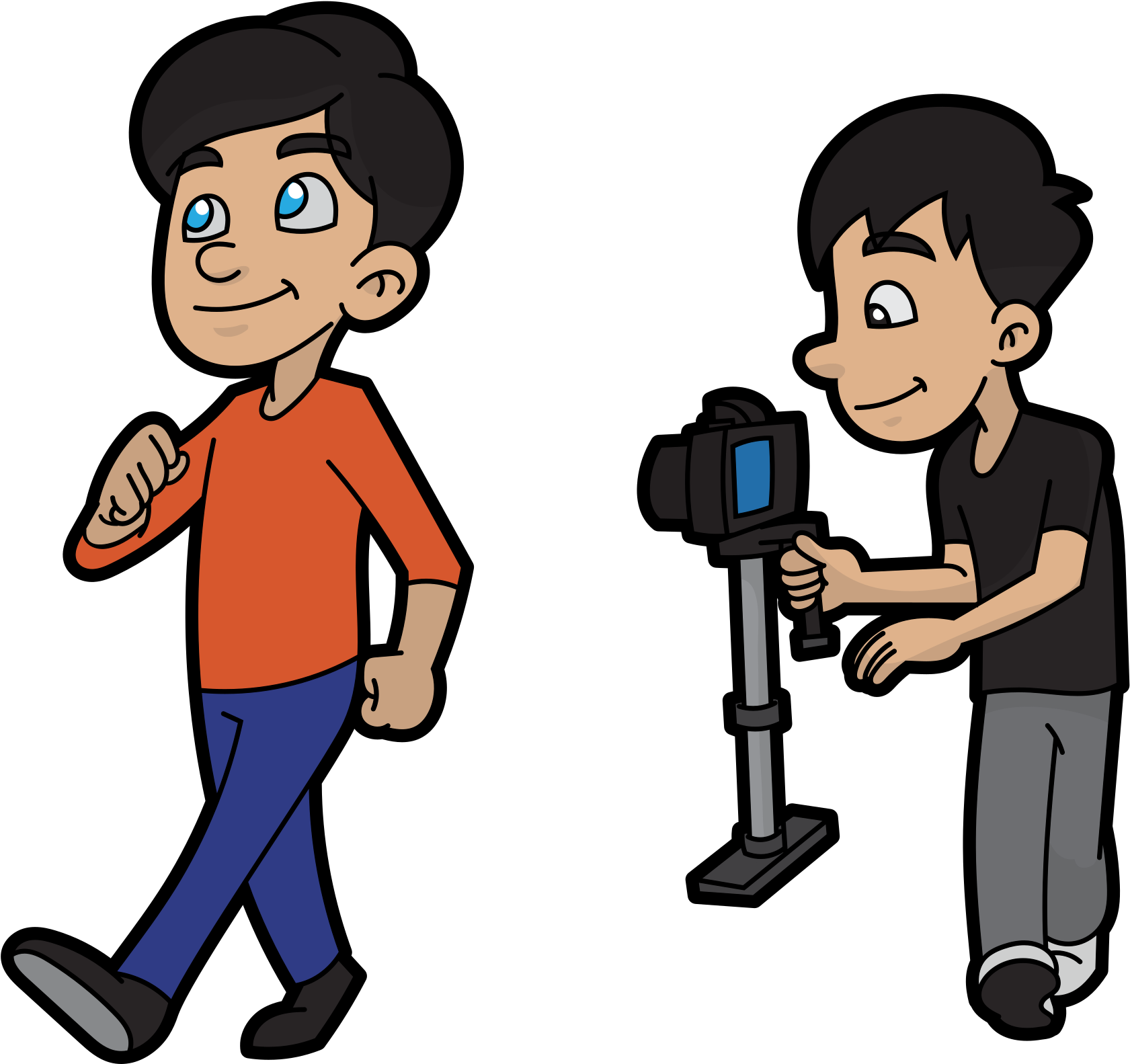 Open - Cartoon Cameraman (2000x2068), Png Download