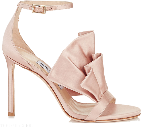 Satin Sandal Png Transparent Image - Rose Gold Jimmy Choo Heels (500x500), Png Download