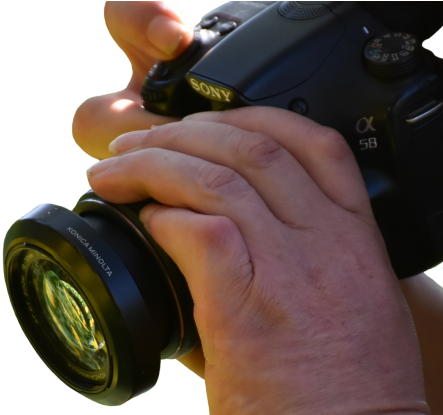 Camera,man,photographer - Camera In Hand Png (500x414), Png Download