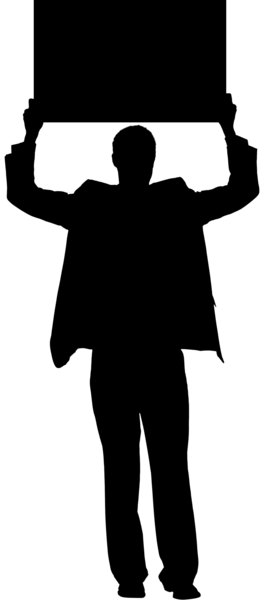 Black Silhouette - Silhouette (262x600), Png Download