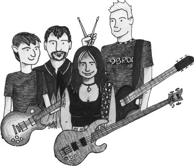 Alma Fiera - Band Rock Cartoon Png (400x344), Png Download