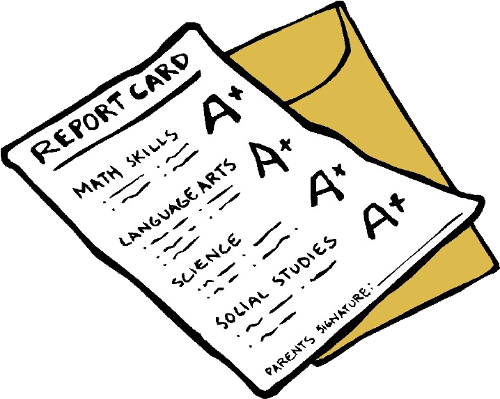 Straight As Report Card (720x594), Png Download