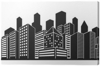 Vector Silhouette Of Cityscape With Tall Buildings - Building (400x400), Png Download