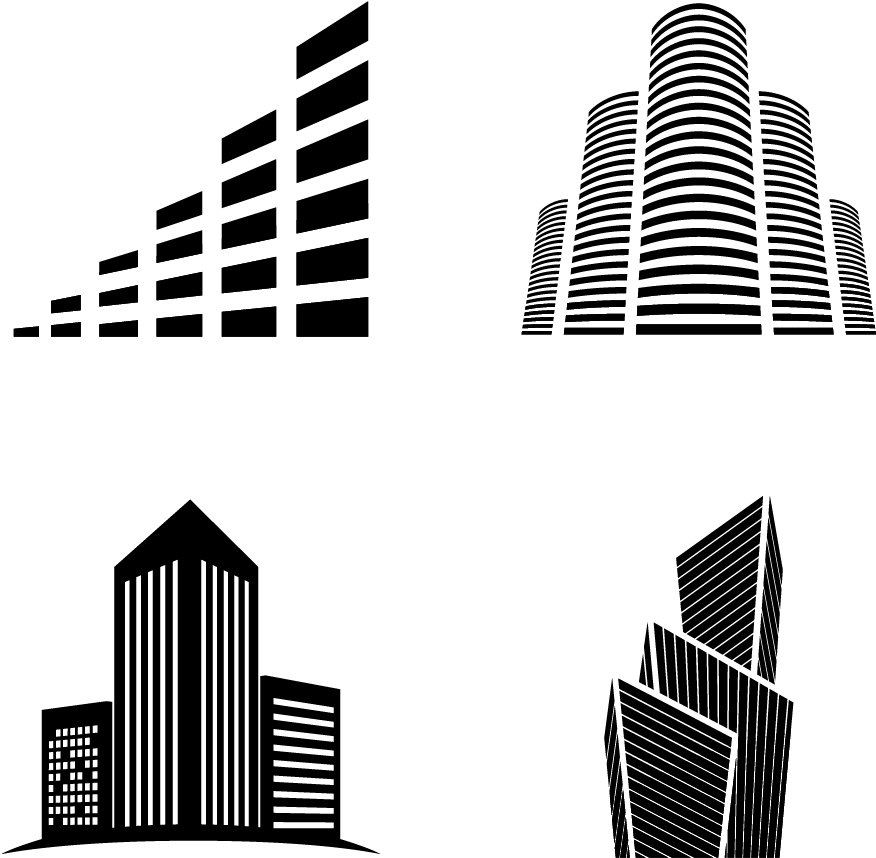 Skyscraper Silhouette Simple - Logo (1016x1016), Png Download