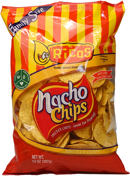 Gina Perez Ricos Nacho Chips 14oz - Rico Nacho Chips (500x626), Png Download