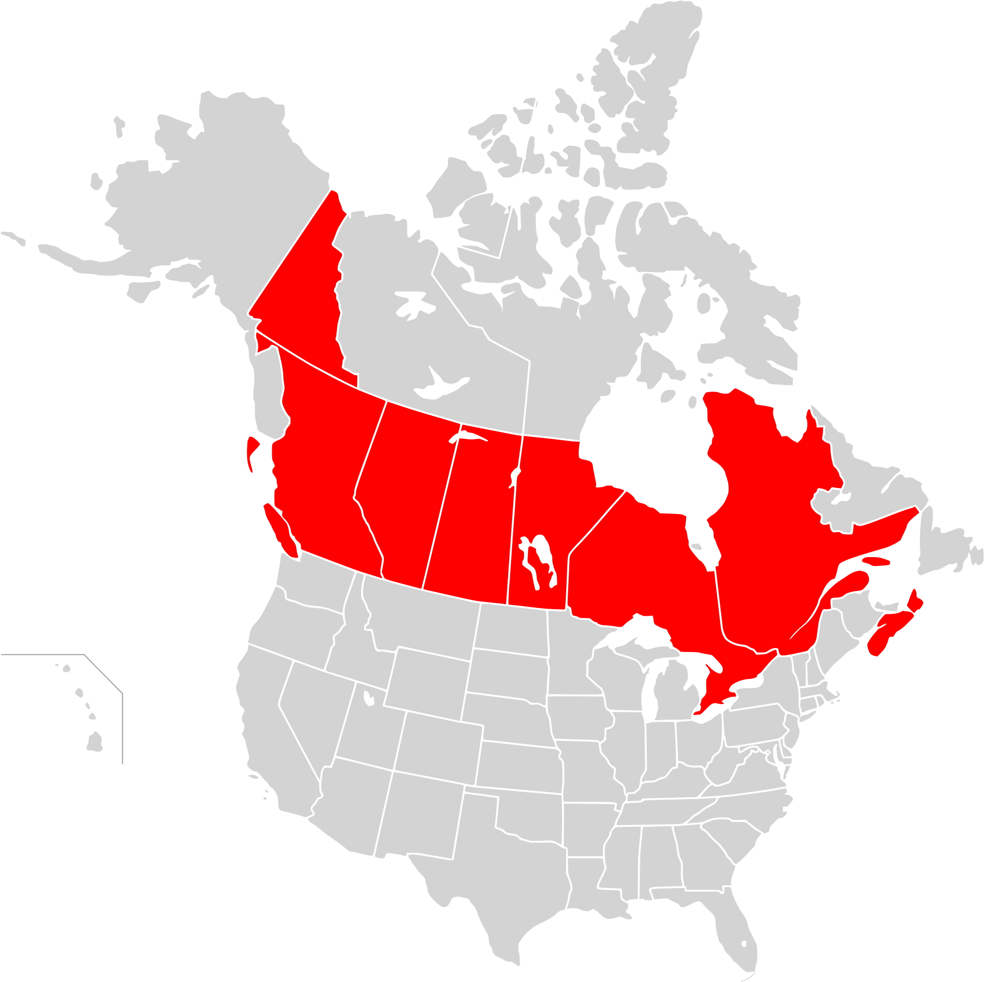 New Svg Image - Us States Joining Canada (2000x2000), Png Download