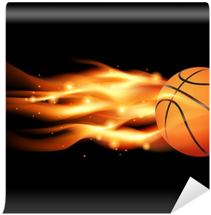 Flaming Basketball (400x400), Png Download