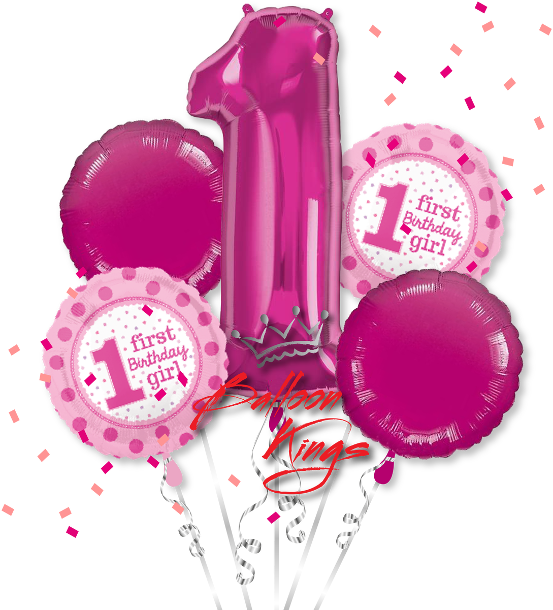 1st Birthday Girl Bouquet - '1st Birthday Girl Foil Balloon (1280x1280), Png Download