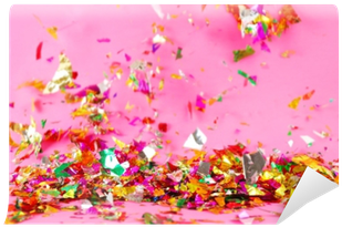 Colorful Confetti On Color Background Wall Mural • - Color (400x400), Png Download