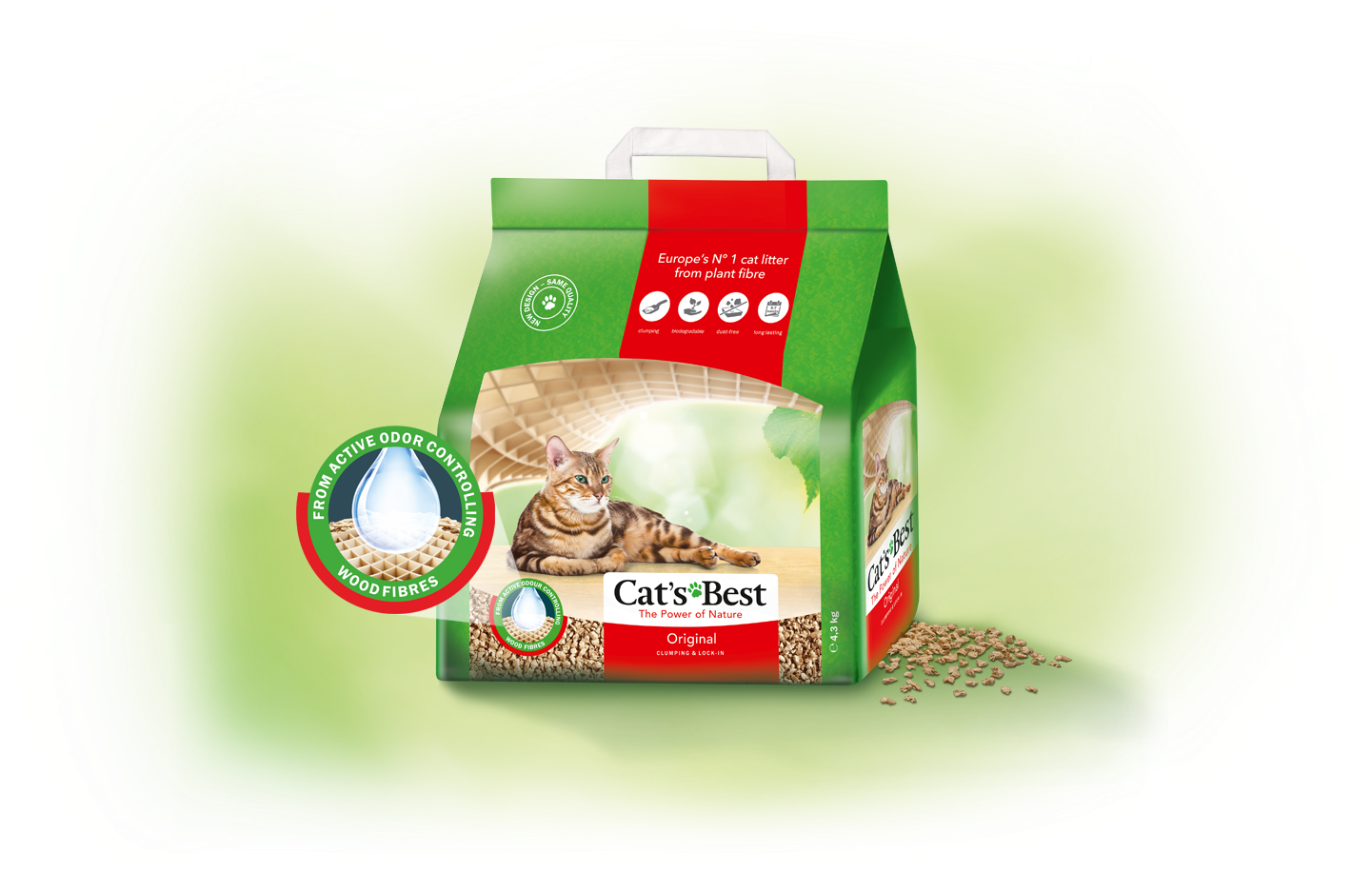 Natural Cat Litter - Cat's Best (1443x924), Png Download