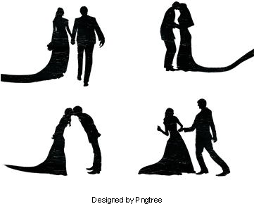 Silhouette Vector Material Wedding, Wedding, Silhouette, - Marriage (360x360), Png Download