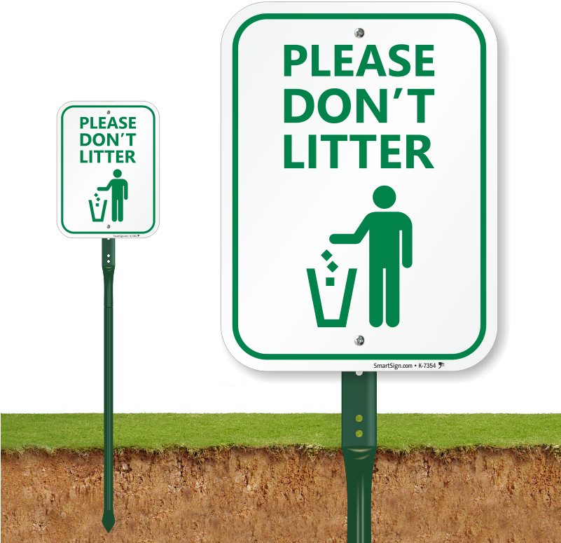 Please Do Not Litter With Graphic Sign - Don T Pick Flowers Signage (800x800), Png Download