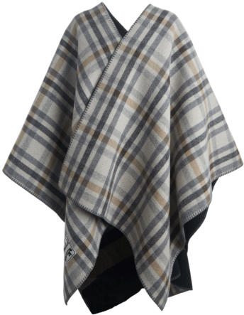 Woolrich X Westerlind Reversible Poncho, Black / Grey - Plaid (600x600), Png Download