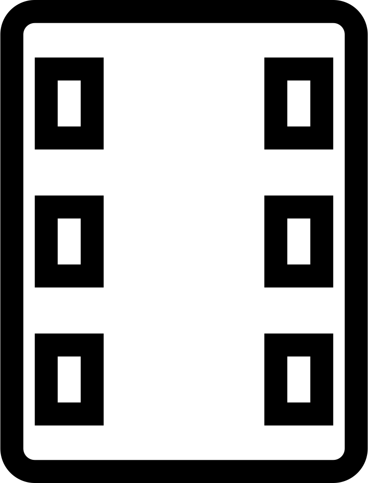 Film Strip Outlined Tool Symbol Comments - Icon (748x980), Png Download