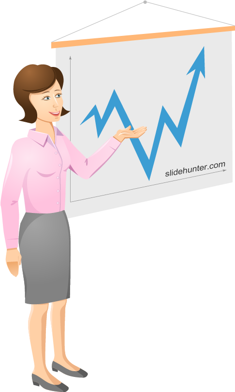 Free Vector Business Woman Vector Presentation - Vector Graphics (545x907), Png Download