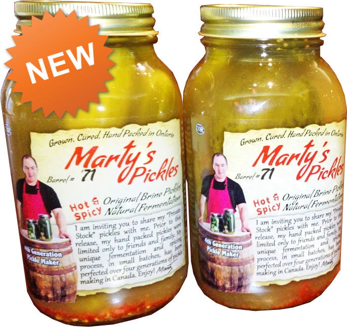 Martys Pickles Hot And Spicy Dill Pickles - New (686x648), Png Download