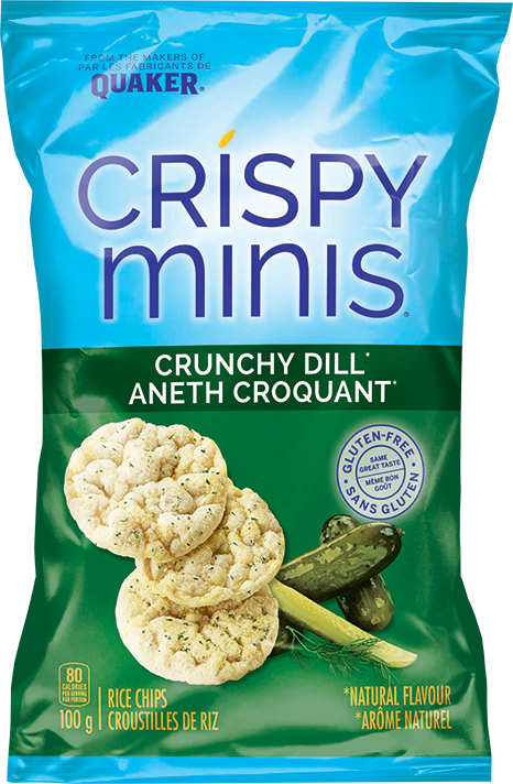 Quaker® Crispy Minis® Crunchy Dill Flavour Rice Chips - Crispy Minis (466x712), Png Download