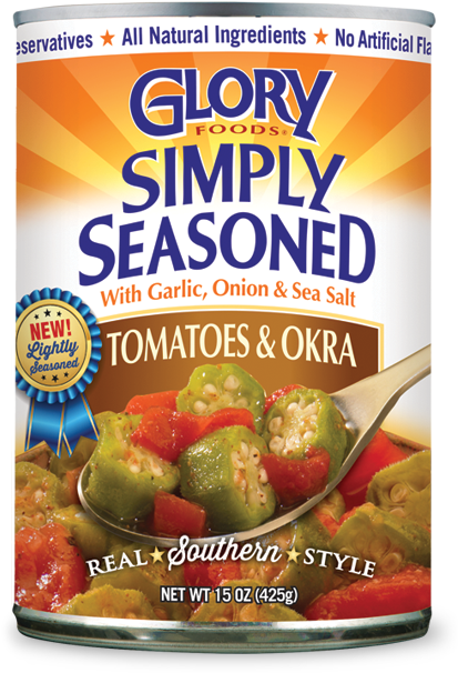Simply Seasoned Tomato And Okra - Glory Foods Sensibly Seasoned Collard Greens - 14.5 (600x700), Png Download