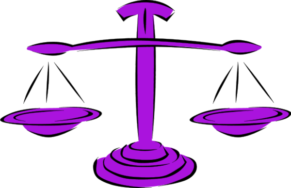 Scale Clipart Balance Payment - Purple Balance Scale (600x388), Png Download