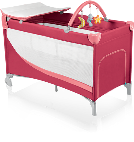 Baby Playpen Baby Travel Cot Baby Crib - Łóżeczko Turystyczne 2 Poziomowe (510x510), Png Download