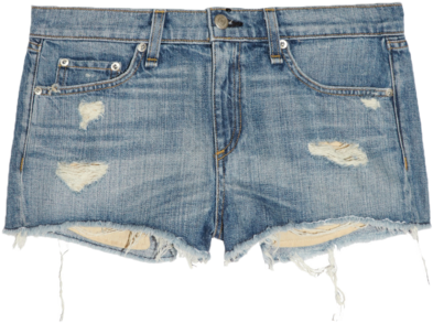 Rag U0026 Bone Mila Distressed Denim Shorts - Touch Of Green Color (400x333), Png Download