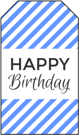 "happy Birthday" Gift Tag Labels - Gift (308x500), Png Download