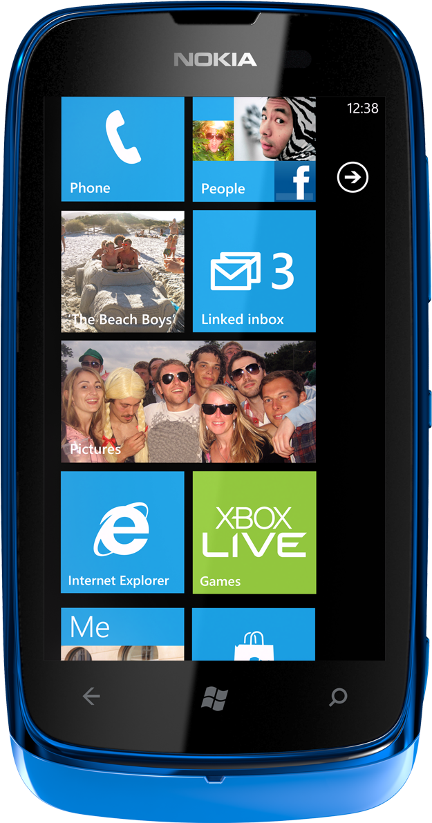 Nokia Lumia - Nokia Lumia 610 - 8 Gb - Black - Unlocked - Gsm (1200x1200), Png Download