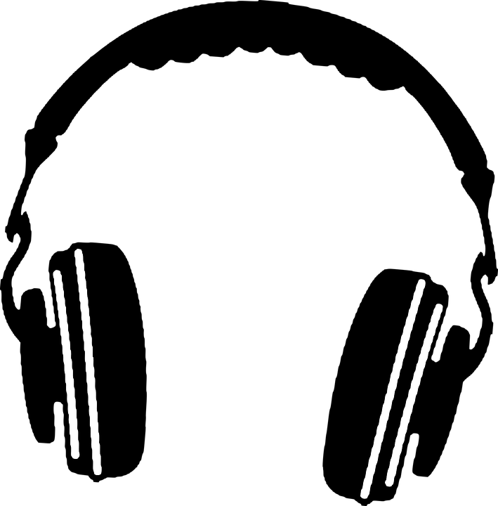 Drawn Headphone Transparent Background - Headphones Silhouette (709x720), Png Download