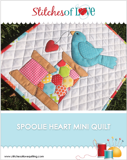 Spoolie Heart Mini Quilt - Just Love Mug Rug Laser Cut Applique Kit (547x547), Png Download