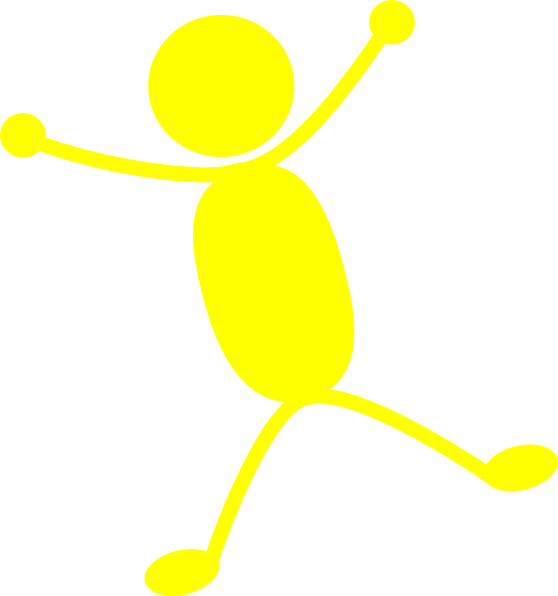 Yellow Man Jumping Png - Person (558x596), Png Download